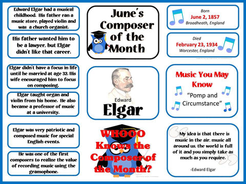 Elgar Composer of the Month (June) Bulletin Board Kit