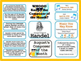 Handel Composer of the Month (August) Bulletin Board