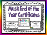 Music Certificates for End of the Year