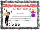 Music Certificates for End of the Year