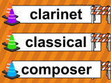 Music Word Wall Construction Theme