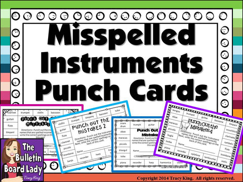 Misspelled Instrument Punch Cards
