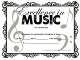Music Certificates for End of the Year