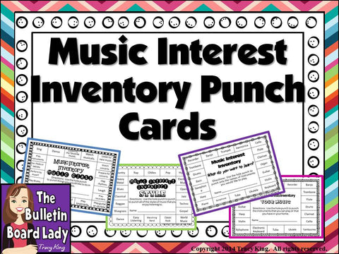 Music Interests Inventory Punch Cards