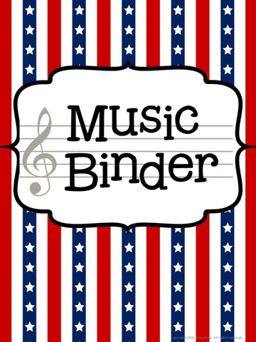 Music Teacher Binder - Red White and Blue