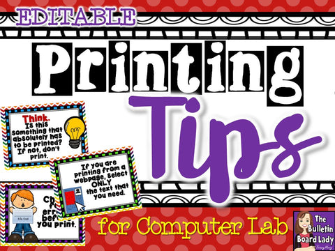 Printing Tips Posters for Computer Lab