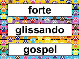 Music Word Wall Paw Prints Theme