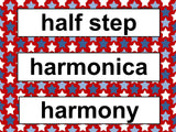 Music Word Wall Set – Red White and Blue
