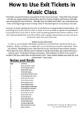 Exit Tickets Formative Assessments for Music Class-NOTES and RESTS