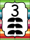 Mustache Number Posters 1-20