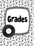 Music Teacher Binder - Black and White Record