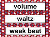 Music Word Wall Set – Red White and Blue