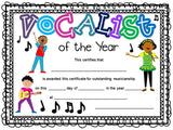 Music Certificates for End of the Year