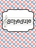 Music Teacher Binder - Red White and Blue