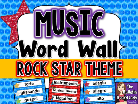 Music Word Wall Set – Rock Star Theme