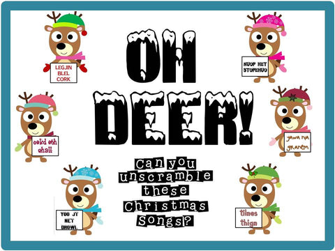 Oh Dear!  Christmas Song Bulletin Board